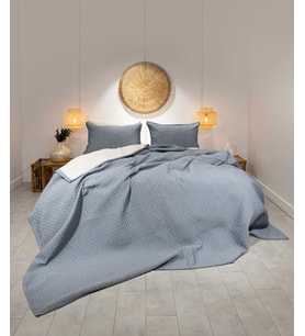 Koza Home Malea Lacivert Çift Kişilik Yatak Örtüsü 230x250 2 Yastık 50x70 5006