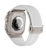 Apple Watch Ultra 49mm Uyumlu Kordon Silikon Spor Görünümlü Zore KRD-113 Kayış (Beyaz)