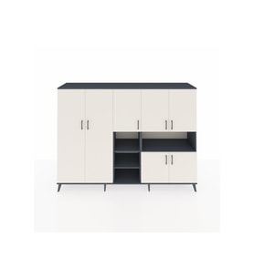 Hyperion Dolap 13 Raflı 7 Kapaklı 220x44x163 Antrasit-Aytaşı/Antrasit