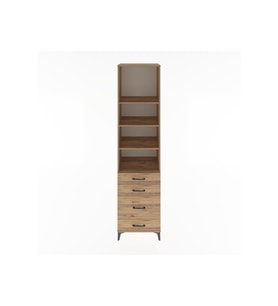 Hyperion Dolap 4 Raflı 4 Çekmeceli 60x44x243 Çam-Çam