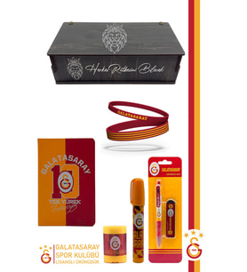 Galatasaray Orijinal Lisanslı Kalem Bileklik Bloknot Hediyelik Set (Sarı)