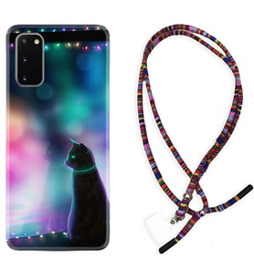 Samsung A02S A03S A10 A12 A13 A21S A22 Kılıf Boyun Asklı Rasta Silikon Window Cat 1787