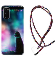 Samsung A02S A03S A10 A12 A13 A21S A22 Kılıf Boyun Asklı Rasta Silikon Window Cat 1787