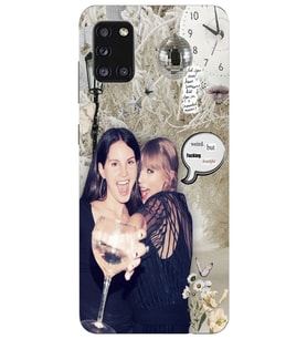 Samsung Galaxy A31 Uyumlu Lana Del Rey ve Taylor Swift Desenli Şeffaf Telefon Kılıfı