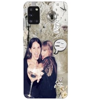 Samsung Galaxy A31 Uyumlu Lana Del Rey ve Taylor Swift Desenli Şeffaf Telefon Kılıfı