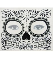 Yüz Surat Maske Geçici Dövme cosplay Boy Siyah Beyaz Tattoo Kafatası Cadılar Bayramı