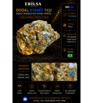 Sertifikalı Doğal Kyanit Taşı Ham Kristal Kaya Koleksiyonluk Taş No 29