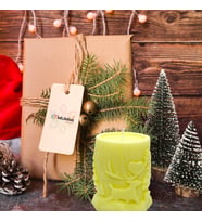 Doğal Soya Wax Yılbaşı Temalı Dekoratif Mum (Sarı)