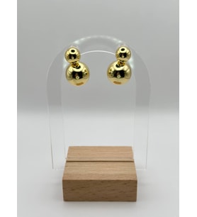 Arnes Jewelry Çelik İkili Top Küpe (Gold)