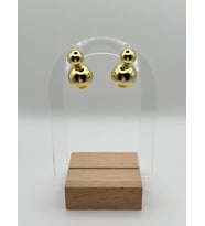 Arnes Jewelry Çelik İkili Top Küpe (Gold)