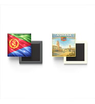 Buzdolap Magnetleri - Eritre Bayrağı ve Asmara Retro Tema - 2'li Set Magneti