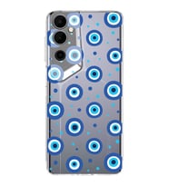PrintiFy Tecno Pova Neo 2 ile Uyumlu Nazar Boncuğu 1 Baskılı Kamera Korumalı Şeffaf Silikon Kılıf