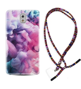 Samsung Note 3 4 5 8 9 20 Ultra 10 Lite Kılıf Boyun Asklı Rasta Silikon Pink Cloud 1305