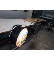 3D Çift Taraflı Motorlu Dönen Tabela Led Işıklı Tabela 60 Cm Çap