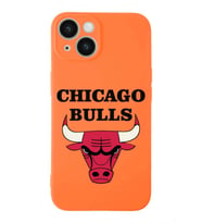 Apple iPhone 14  Lansman Kılıf Chicago Bulls  Tasarımlı Altı Kapalı İçi Kadife Kaplı  Kapak (Şeffaf)