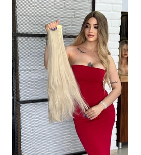 Luxury Düz Bağlamalı AtKuyruğu SoğukSarı