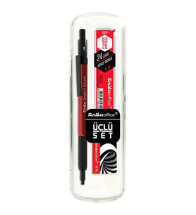SCRIKSS GRAPH-X METAL 0.5MM VERSATİL KALEM 3'lü SET KIRMIZI