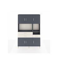 Arges Dolap 9 Raflı 3 Çekmeceli 6 Kapaklı 132x30x195 Antrasit-Antrasit/Aytaşı