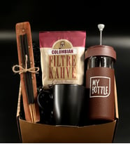 French Press Cam Mug& Tütsü Seti& Siyah Kupa& Colombian Filtre Kahve Hediye Seti
