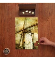 Eski Yel Değirmeni Tasarımı 240 Parça Ahşap Puzzle Ahşap Kutuda PD00004