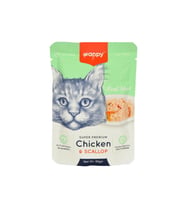 Wanpy Pouch Tavuklu Deniz Taraklı Kedi Konserve 85 gr