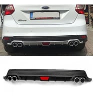 Ford Focus 3 Hatchback Siyah Difüzör Difizör Yuvarlak Egzoz Görünüm Kulaklı Tip 2012 - 2017