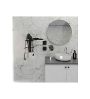 Dekoratik Siyah Yapıştırmalı Banyo Metal Saç Kurutma Makinesi Askısı