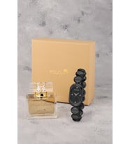 Polo Air Oval Kasa Kadın Kol Saati 55 ml Parfüm Hediyelik Kutusunda Set Siyah Renk ST-2198S6