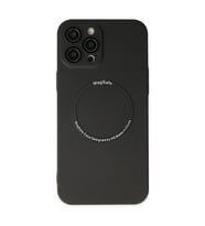 Apple iPhone 12 Pro Kılıf Jack Magneticsafe Lens Silikon - Siyah
