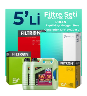 Filtron Mercedes E280 Dizel Filtre Bakım Seti Liqui Moly Motor Yağlı (2003-2008) 5 Li