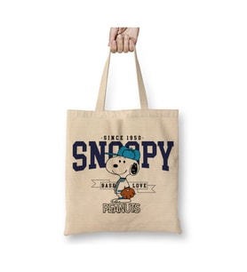 Snoopy Peanius 02 Beyaz Bez Çanta Uzun Saplı Alışveriş Çantası Plaj Çantası