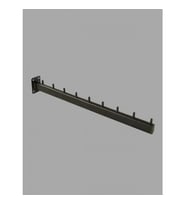 6 Adet - Duvara Monte Pimli Siyah Eğik Baston - 40 cm (Vitrin RAF)