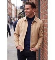 DeepSEA Erkek Regular Fit Likralı Taba Kaşe Ceket – Yumuşak Dokulu Çıtçıtlı Cepsiz 2600760
