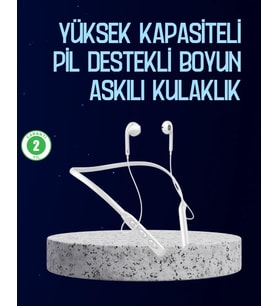 Usb Şarjlı Uzun Ömürlü Boyun Askılı Bluetooth Kulaklık (Çok Renkli)