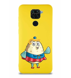 Xiaomi Redmi Note 9 Soft Premier Kapak Bayan Puff Tasarımlı Silikon Kılıf - Sarı (Şeffaf)
