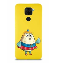 Xiaomi Redmi Note 9 Soft Premier Kapak Bayan Puff Tasarımlı Silikon Kılıf - Sarı (Şeffaf)