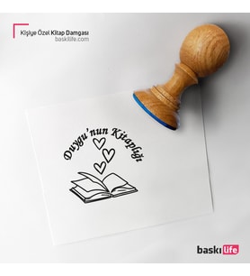 Kalp Kişiye Özel Kitap Damgası Kitap Mührü Kaşe Kitap Mühür Özel Damga 373