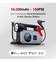 Akü takviye Cihazı Hava Kompresörü 16.000mAh - 150PSI