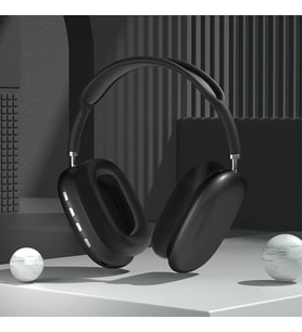 Yeni P9air Max Kablosuz Bluetooth Kulaklık Gürültü Önleyici Mikrofon Bakla Siyah