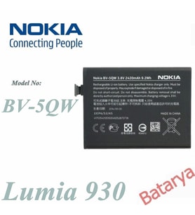 Nokia BV-5QW Batarya Nokia Lumia 930 Uyumlu Batarya