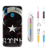 Huawei P20 Lite Mate 10 20 Lite Pro P40 Lite KılıfKablo Koruma Spiral Silikon Göktürk 1394