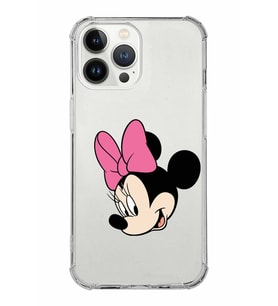 Apple iPhone 13 Pro Uyumlu Köşe Korumalı Antişok  Kapak Minnie Mouse Tasarımlı Şeffaf  Kılıf