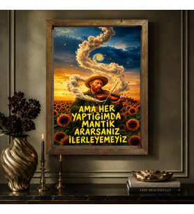 BK Gift Vintage Klasik Sanat Esprili Sözlü Masif Ahşap Çerçeveli Dekoratif Tablo - 17