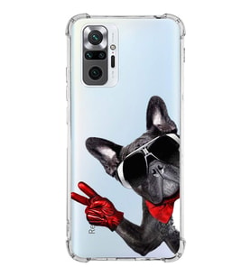 PrintiFy Xiaomi Redmi Note 10 Pro Uyumlu Köpek 2 Baskılı Şeffaf Köşe Korumalı Antişok Kılıf