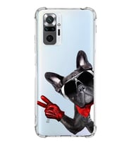 PrintiFy Xiaomi Redmi Note 10 Pro Uyumlu Köpek 2 Baskılı Şeffaf Köşe Korumalı Antişok Kılıf