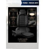 focus 2017 Koltuk ve Kılıf uyumlu Lüks Minder Siyah Yastık 2 Minder 2 Yastık