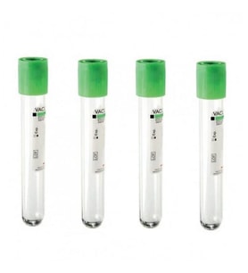 Vacusera Yeşil Kapak Lityum Heparin Kan Alma Tüpü 9 Ml-16x100 mm