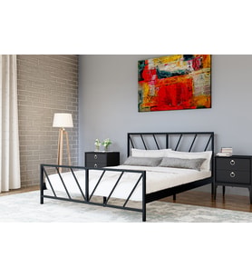 GM 227 GÖZDE SİYAH ÇİFT KİŞİLİK KARYOLA 140X190