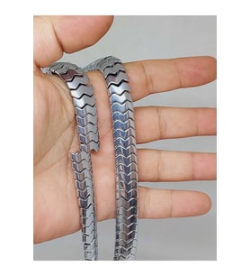 Hematit Taşı Şekilli Çift Delikli 4.5*12mm Dizi (52308)
