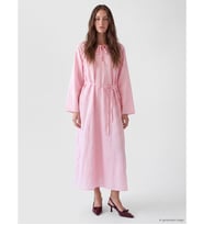 LCW Comfort Pembe Bağlamalı Yaka Nakışlı Elbise